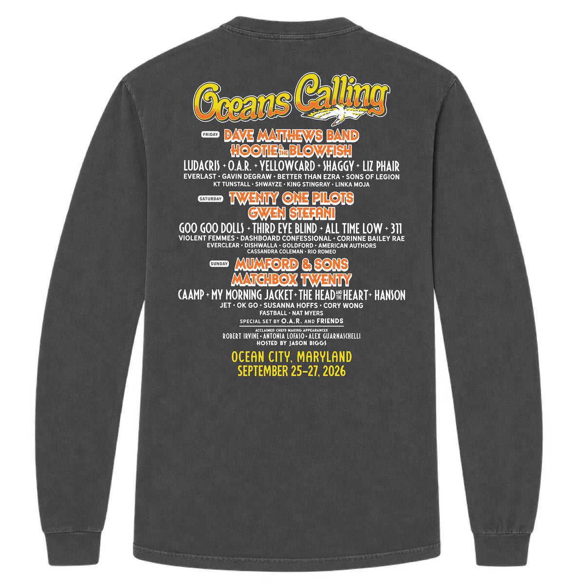 Map Lineup Long Sleeve Tee
