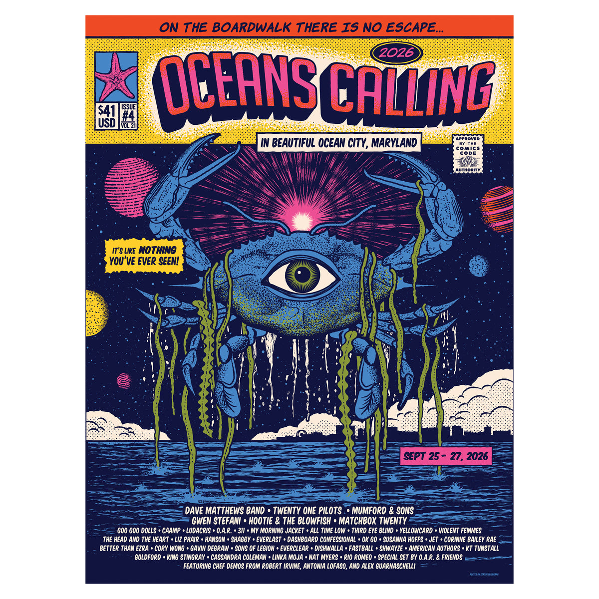 2026 Oceans Calling Foil Poster